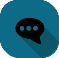 Chat Sqaure Icon In Teal And Black Color. vector