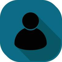 Black And Teal User Contact Square Icon. vector