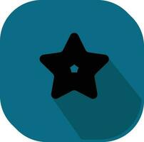 Flat Style Star Square Icon In Teal And Black Color. vector