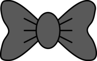 Grey Bow Icon In Flat Style. vector