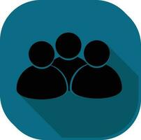 User Group Square Icon In Black And Teal Color. vector