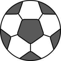 plano fútbol pelota icono en gris y blanco color. vector