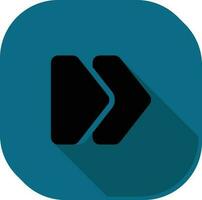 Fast Forward Square Button Black And Teal Icon. vector