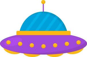 Isolated Colorful Ufo Icon In Flat Style. vector