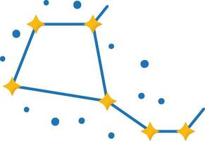 Blue And Yellow Constellation Icon in Flat Style. vector