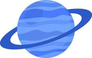 Flat Uranus Planet Icon In Blue Color. vector