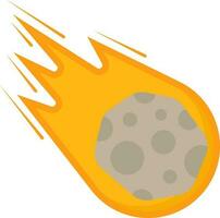 Isolated Shooting Fireball Icon Grey And Yellow Color. vector