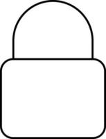 Black Linear Style Lock Icon Or Symbol. vector