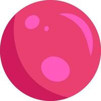 Flat Style Planet Icon in Pink Color. vector