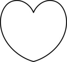 Black Linear Style Heart Icon. vector