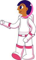 Illustration Of Astronaut Man Icon In Pink And White Color. vector