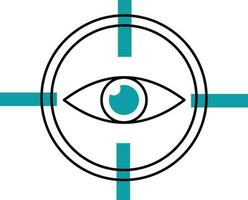 Virtual Vision Or Eye Tracking Icon In Teal And White Color. vector