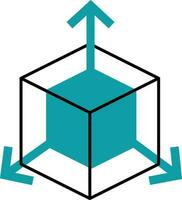 3D Modeling Icon Or Symbol In Teal And White Color. vector