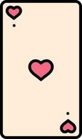 corazón jugando tarjeta icono en rosado y blanco color. vector
