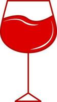 Isolated Red Wine Glass Icon In Flat Style. vector