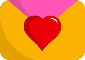 Flat Illustration Of Heart With Envelope Icon. vector