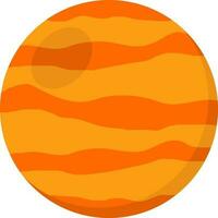 Orange Mercury Planet Icon In Flat Style. vector