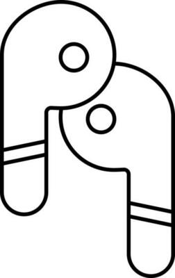 Black Outline Wireless Earphone Icon.