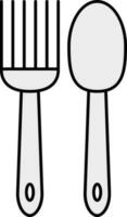 Fork With Spoon Icon In Grey Color. vector