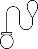 Black Linear Leash Icon Or Symbol. vector