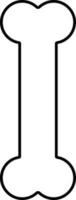 Isolated Bone Icon In Black Line Art. vector