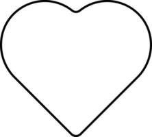 Isolated Heart Icon In Black Outline. vector