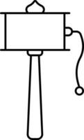 Isolated Prayer Wheel Icon In Black Line Art. vector