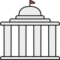 Hindu Temple Icon In Grey Color. vector