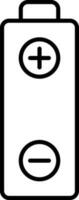 Black Stroke Illustration Of Battery Icon. vector