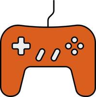 Wireless Gamepad Icon In Orange Color. vector