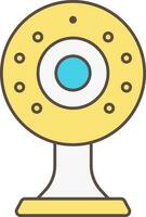 Yellow Web Camera Icon In Flat Style. vector
