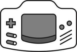 Handheld Gamepad Flat Icon In Grey And White Color. vector