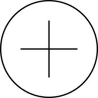 Isolated Add Or Plus Button Thin Linear Icon. vector