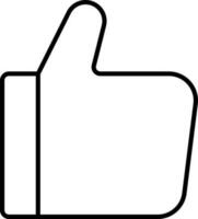 Like Hand Symbol Or Icon In Thin Line Art. vector