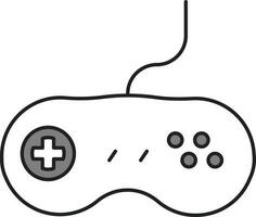 Grey And White Gamepad Icon In Flat Style. vector