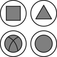 Shapes Puzzle Game Grey Icon Or Symbol. vector