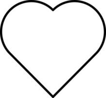 Black Outline Heart Shape Icon On White Background. vector