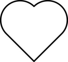 Black Outline Heart Shape Icon On White Background. vector