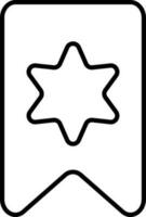 Black Linear Style Star Bookmark Icon. vector