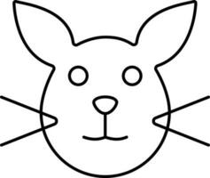 Cute Cartoon Bunny Face Icon In Linear Style. vector