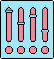 Sound Mixer Blue And Pink Icon Or Symbol. vector