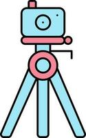 Camera Tripod Icon In Pink And Blue Color. vector