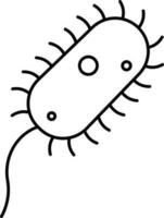 ilustración de bacterias negro contorno icono. vector
