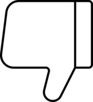 Dislike Hand Symbol Or Icon In Line Art. vector