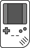 Flat Style Gameboy Grey And White Icon. vector