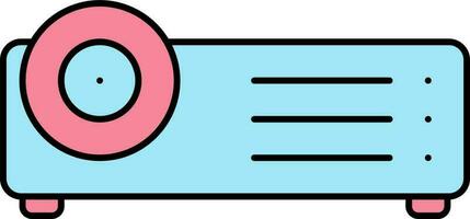 Flat Projector Icon In Pink And Blue Color. vector