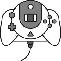 Video Game Controller Icon In Grey And White Color. vector