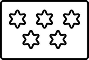 Black Linear Style Five Star Icon. vector