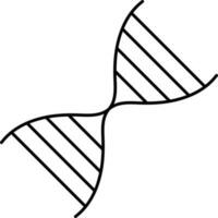 Black Linear Style DNA Structure Icon. vector