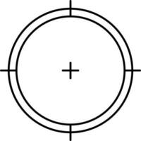 Black Outline Target Point Icon Or Symbol. vector